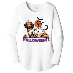 My Weenie Funny Dog Halloweenie Dachshund Weiner Halloween Women's Perfect Tri Tunic Long Sleeve Shirt