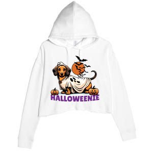 My Weenie Funny Dog Halloweenie Dachshund Weiner Halloween Crop Fleece Hoodie