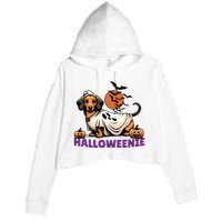 My Weenie Funny Dog Halloweenie Dachshund Weiner Halloween Crop Fleece Hoodie