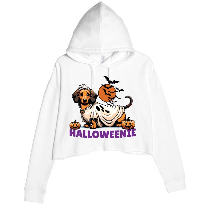 My Weenie Funny Dog Halloweenie Dachshund Weiner Halloween Crop Fleece Hoodie