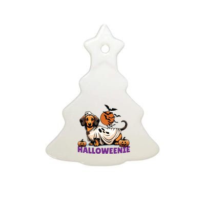 My Weenie Funny Dog Halloweenie Dachshund Weiner Halloween Ceramic Tree Ornament