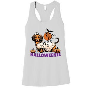 My Weenie Funny Dog Halloweenie Dachshund Weiner Halloween Women's Racerback Tank