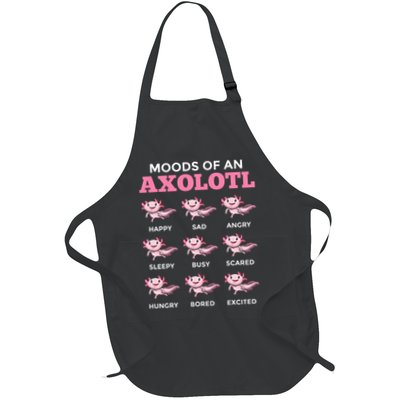 Mexican Walking Fish Axolotl Salamander Moods Of An Axolotl Full-Length Apron With Pockets