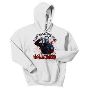 Michael Waiting For Halloween Funny Horror Character Kids Hoodie