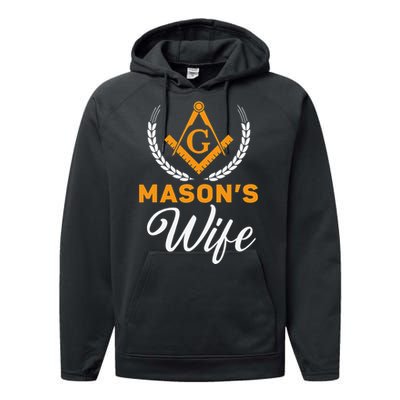 Mason's Wife Freemason Masonic Fraternal Freemasonry Performance Fleece Hoodie