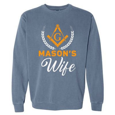 Mason's Wife Freemason Masonic Fraternal Freemasonry Garment-Dyed Sweatshirt