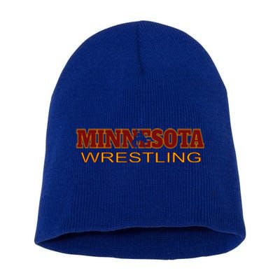 Minnesota Wrestling Freestyle Wrestler Gift State Pride Mn Gift Short Acrylic Beanie