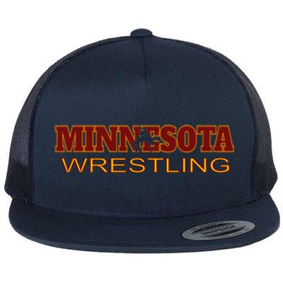 Minnesota Wrestling Freestyle Wrestler Gift State Pride Mn Gift Flat Bill Trucker Hat