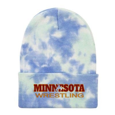 Minnesota Wrestling Freestyle Wrestler Gift State Pride Mn Gift Tie Dye 12in Knit Beanie