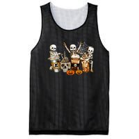 Men Womens Funny Skeleton Horror Coffee Halloween Costumes Gift Mesh Reversible Basketball Jersey Tank