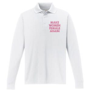 Make Women Female Again Performance Long Sleeve Polo