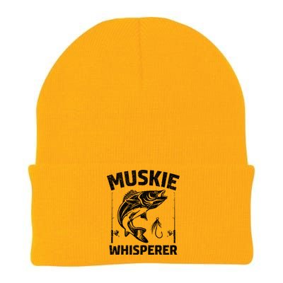 Muskie Whisperer Funny Fishing Gift Idea Knit Cap Winter Beanie