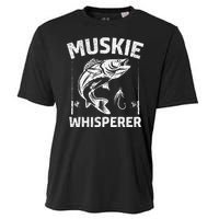 Muskie Whisperer Funny Fishing Gift Idea Cooling Performance Crew T-Shirt