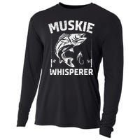 Muskie Whisperer Funny Fishing Gift Idea Cooling Performance Long Sleeve Crew