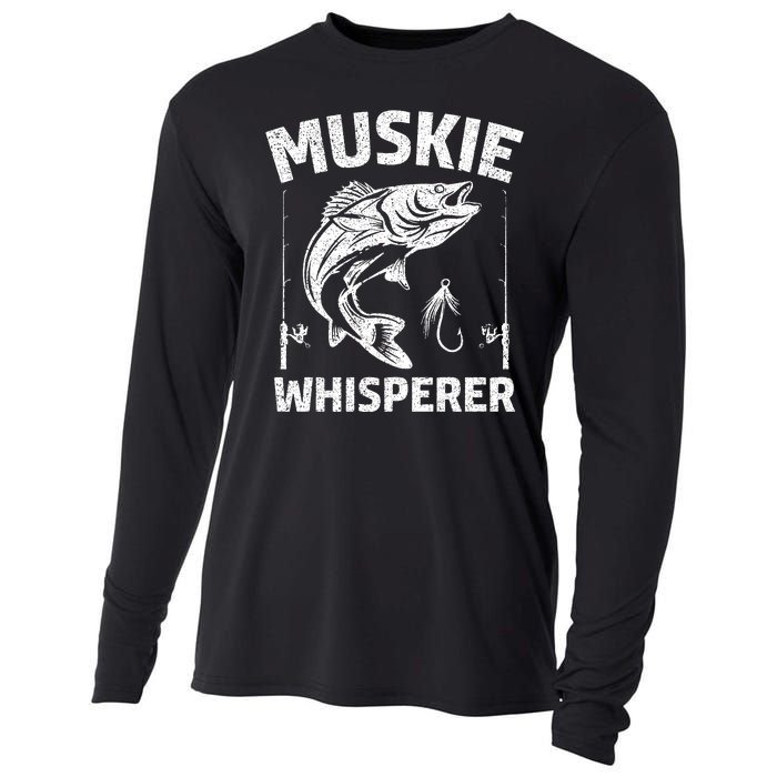 Muskie Whisperer Funny Fishing Gift Idea Cooling Performance Long Sleeve Crew