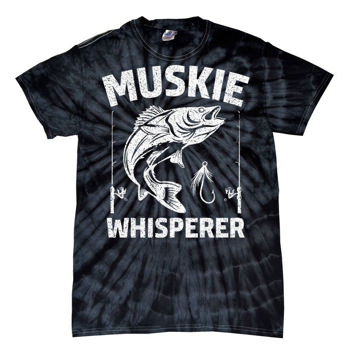 Muskie Whisperer Funny Fishing Gift Idea Tie-Dye T-Shirt