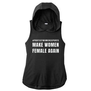 Make Women Female Again Ladies PosiCharge Tri-Blend Wicking Draft Hoodie Tank