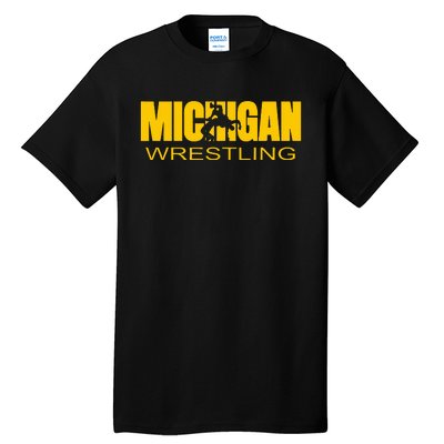 Michigan Wrestling Freestyle Wrestler Mi The Wolverine State Tall T-Shirt