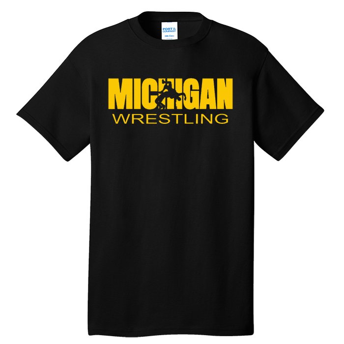 Michigan Wrestling Freestyle Wrestler Mi The Wolverine State Tall T-Shirt