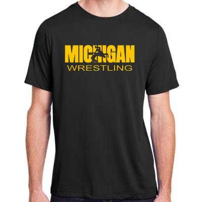 Michigan Wrestling Freestyle Wrestler Mi The Wolverine State Adult ChromaSoft Performance T-Shirt