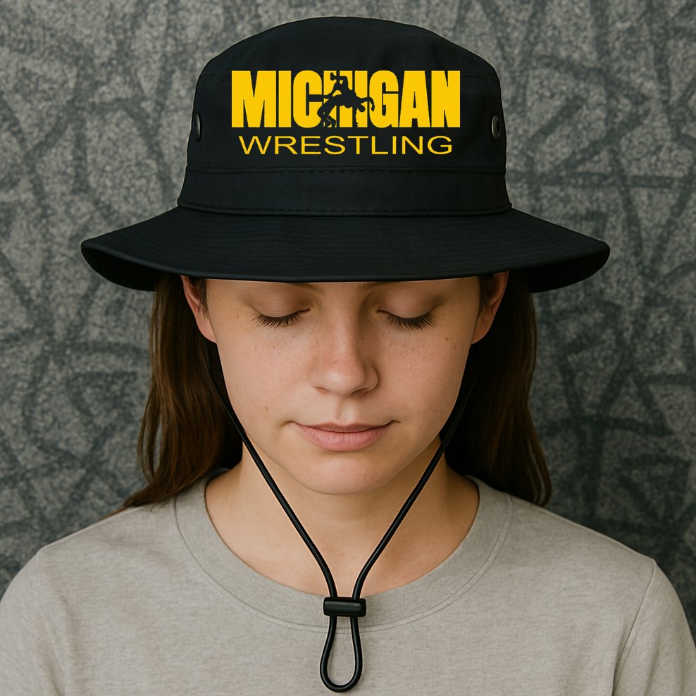 Michigan Wrestling Freestyle Wrestler Mi The Wolverine State Bucket Hat