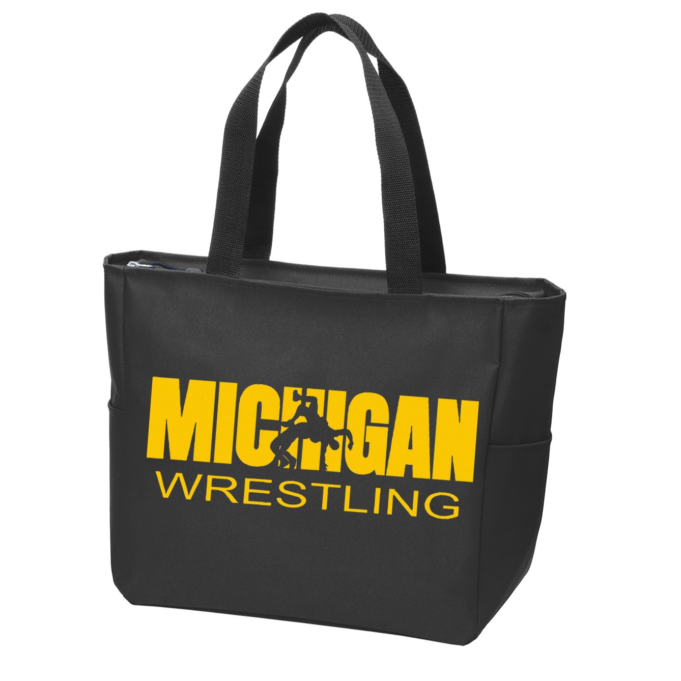 Michigan Wrestling Freestyle Wrestler Mi The Wolverine State Zip Tote Bag