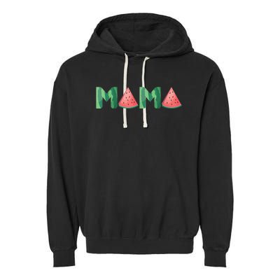 Mama Watermelon Funny Summer Fruit Gift - Great Mother's Day Garment-Dyed Fleece Hoodie