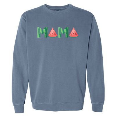 Mama Watermelon Funny Summer Fruit Gift - Great Mother's Day Garment-Dyed Sweatshirt