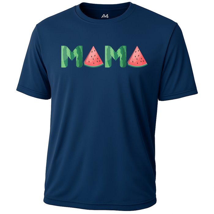 Mama Watermelon Funny Summer Fruit Gift - Great Mother's Day Cooling Performance Crew T-Shirt