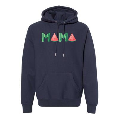 Mama Watermelon Funny Summer Fruit Gift - Great Mother's Day Premium Hoodie