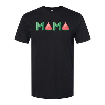 Mama Watermelon Funny Summer Fruit Gift - Great Mother's Day Softstyle CVC T-Shirt