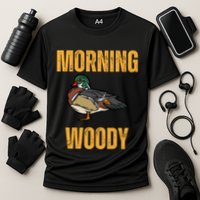 Morning Woody Funny Duck Hunting Gift Cooling Performance Crew T-Shirt