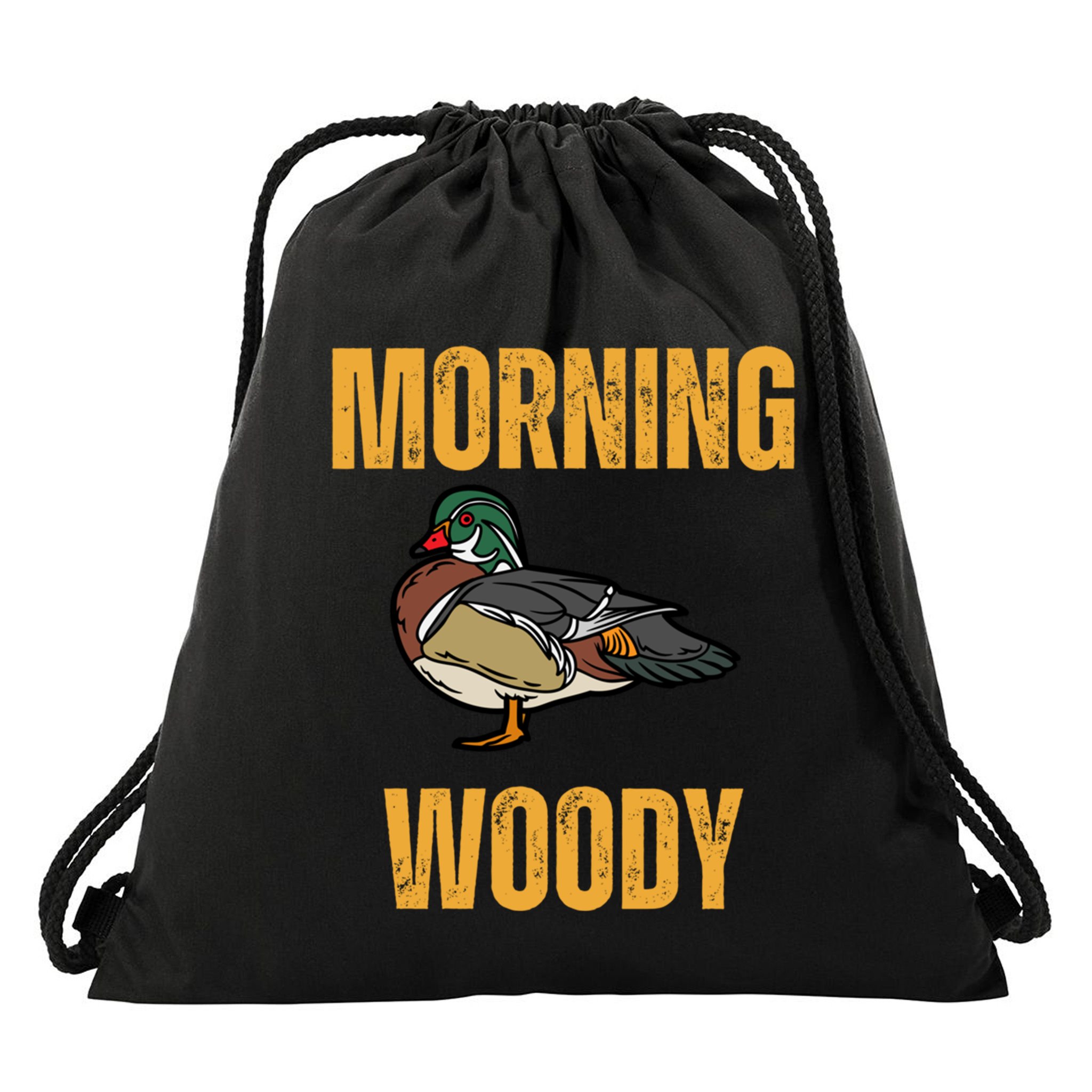 Morning Woody Funny Duck Hunting Gift Drawstring Bag