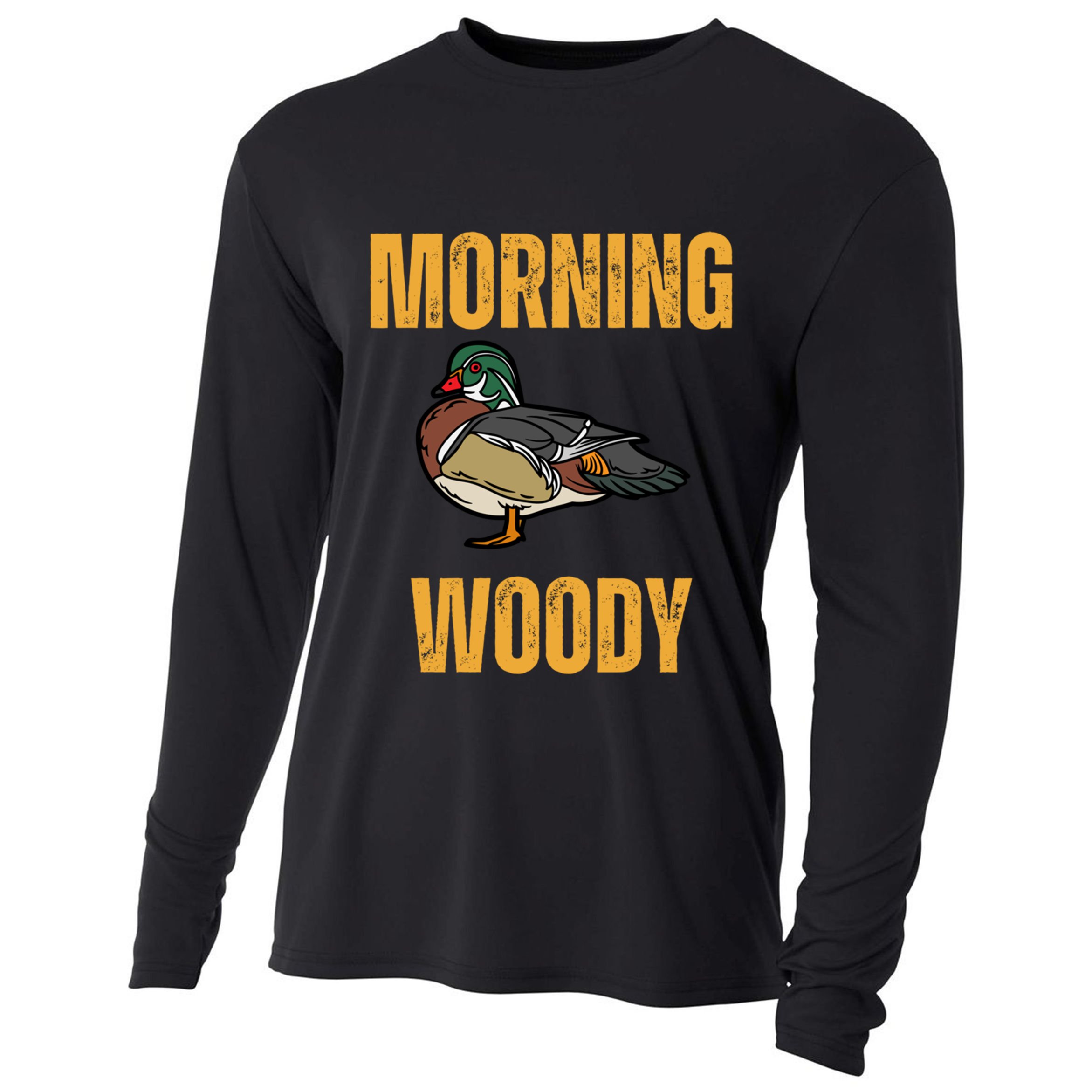 Morning Woody Funny Duck Hunting Gift Cooling Performance Long Sleeve Crew