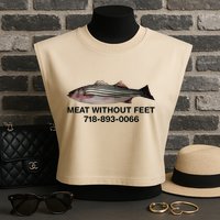Meat Without Feet 718 893 0066 Garment-Dyed Women's Muscle Tee