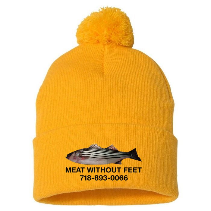 Meat Without Feet 718 893 0066 Pom Pom 12in Knit Beanie
