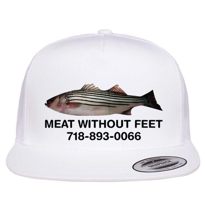 Meat Without Feet 718 893 0066 Flat Bill Trucker Hat