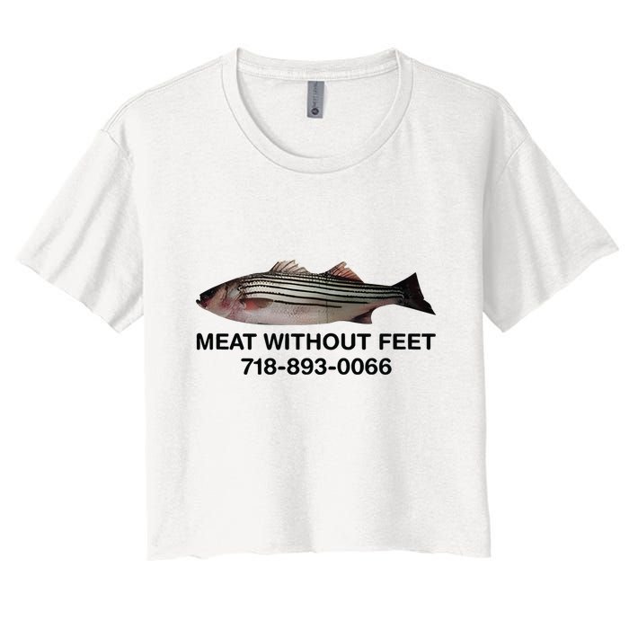 Meat Without Feet 718 893 0066 Women's Crop Top Tee