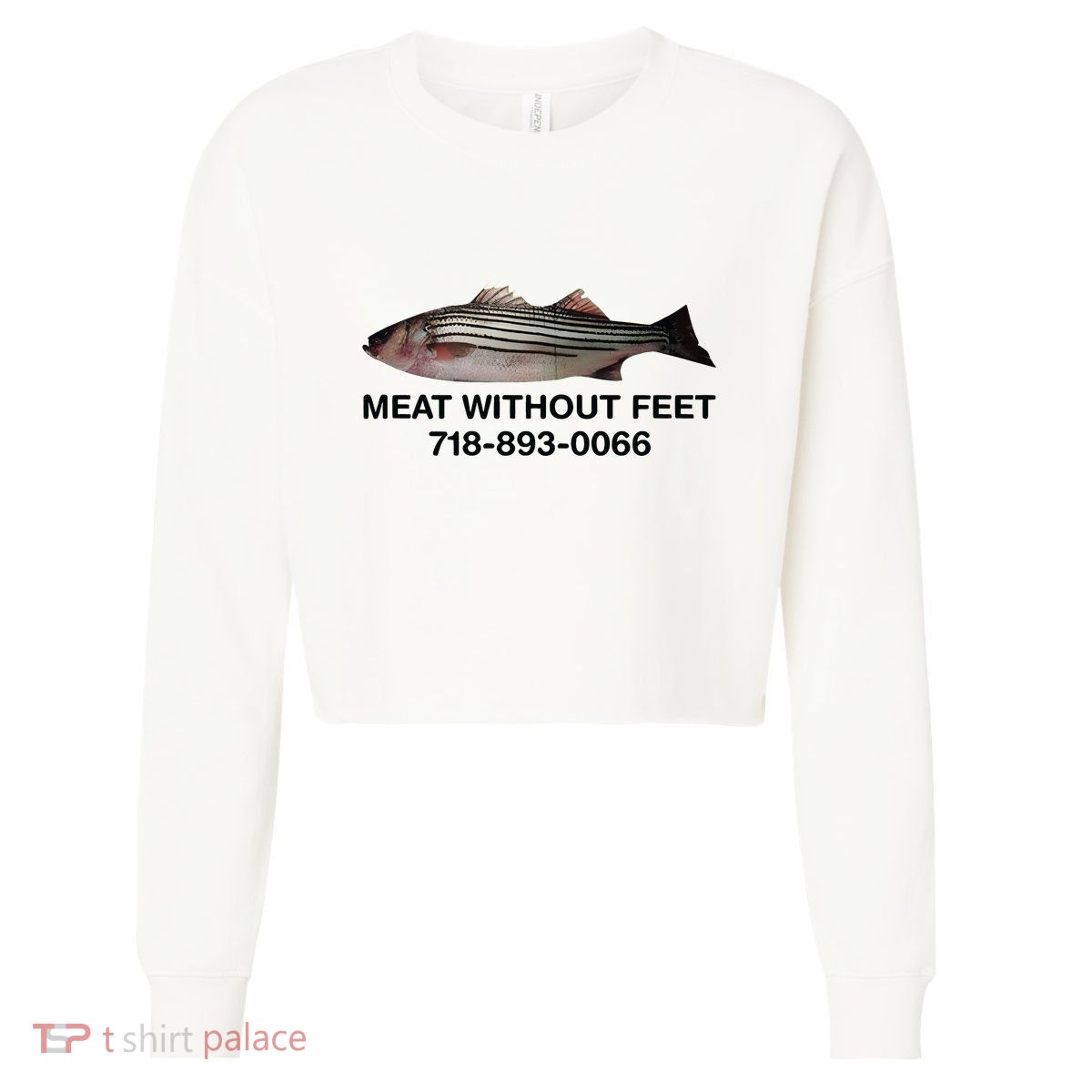 Meat Without Feet 718 893 0066 Cropped Pullover Crew