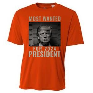 Most Wanted Funny Trump 2024 Mugshot For President Cooling Performance Crew T-Shirt