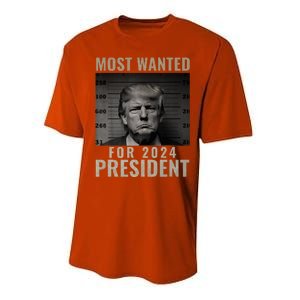 Most Wanted Funny Trump 2024 Mugshot For President Performance Sprint T-Shirt