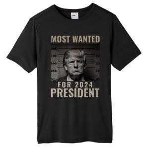 Most Wanted Funny Trump 2024 Mugshot For President Tall Fusion ChromaSoft Performance T-Shirt