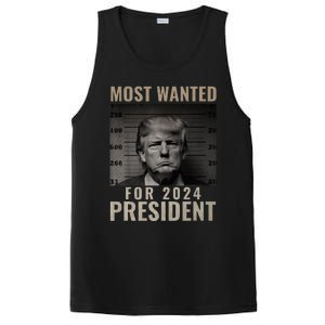 Most Wanted Funny Trump 2024 Mugshot For President PosiCharge Competitor Tank