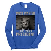 Most Wanted Funny Trump 2024 Mugshot For President Long Sleeve Shirt