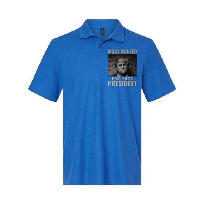 Most Wanted Funny Trump 2024 Mugshot For President Softstyle Adult Sport Polo