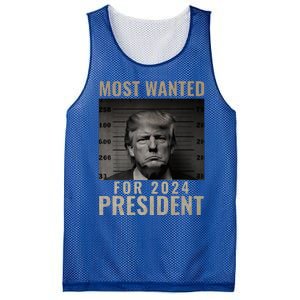 Most Wanted Funny Trump 2024 Mugshot For President Mesh Reversible Basketball Jersey Tank