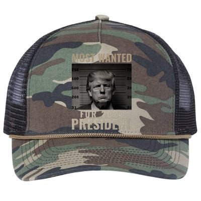 Most Wanted Funny Trump 2024 Mugshot For President Retro Rope Trucker Hat Cap