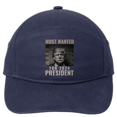 Most Wanted Funny Trump 2024 Mugshot For President 7-Panel Snapback Hat