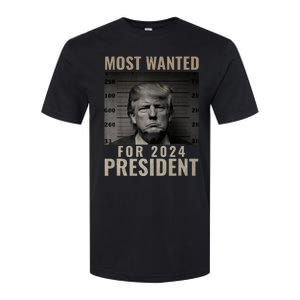 Most Wanted Funny Trump 2024 Mugshot For President Softstyle CVC T-Shirt