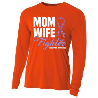 Mom Wife Fighter Purple Ribbon Sarcoidosis Awareness Gift Cooling Performance Long Sleeve Crew